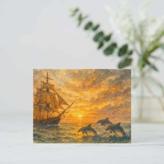 旧船日没 ポストカード (スタンド正面)