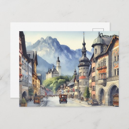 旧芸術ヴィンテージ旅行ベルリンドイツシティ ポストカード (正面/裏面)