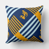 旧英国海軍ブルーとオレンジストライプ色の名前 クッション (裏面)