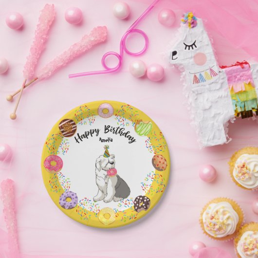 旧英牧羊犬誕生パーティー紙プレート ペーパープレート (パーティー)