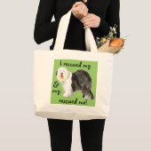 旧英語シェプドッグを救出 ラージトートバッグ (正面(商品))