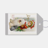 旧英語シェプドッグヴィンテージクリスマス ギフトタグ (正面(横))