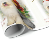 旧英語シェプドッグヴィンテージクリスマス ラッピングペーパー (ロールコーナー)