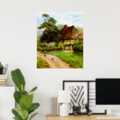 旧英語国コテージポスター ポスター (ホームオフィス)