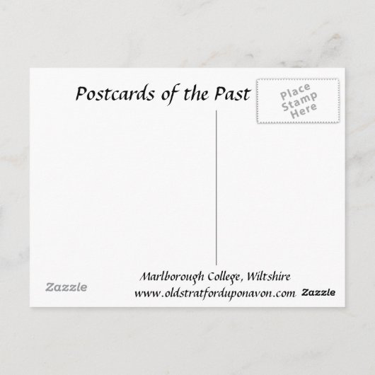 旧葉書 – ウィルトシャー州マールボロー大学 ポストカード (裏面)