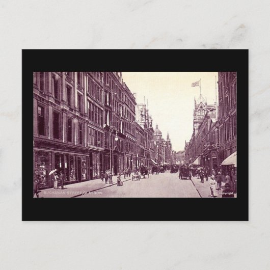 旧葉書、グラスゴー、ブキャナン通り ポストカード (正面)