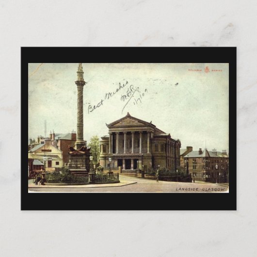 旧葉書、グラスゴー、ラングサイド ポストカード (正面)