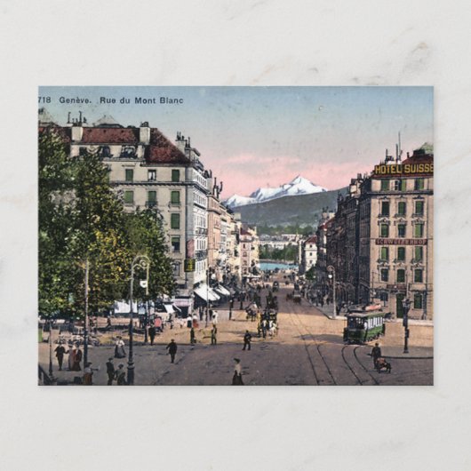 旧葉書 – ジュネーブ，スイス ポストカード (正面)