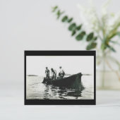 旧葉書 – ニューファンドランド，タラ魚釣り ポストカード (スタンド正面)