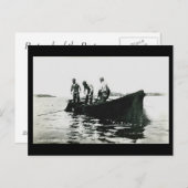 旧葉書 – ニューファンドランド，タラ魚釣り ポストカード (正面/裏面)