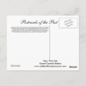 旧葉書、ニューヨーク市中央駅 ポストカード (裏面)