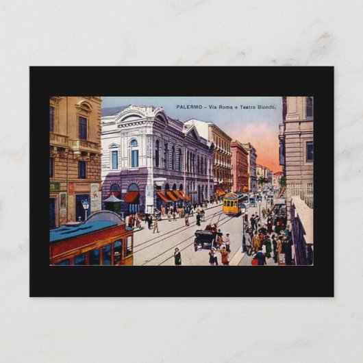 旧葉書、パレルモ、シチリア ポストカード (正面)