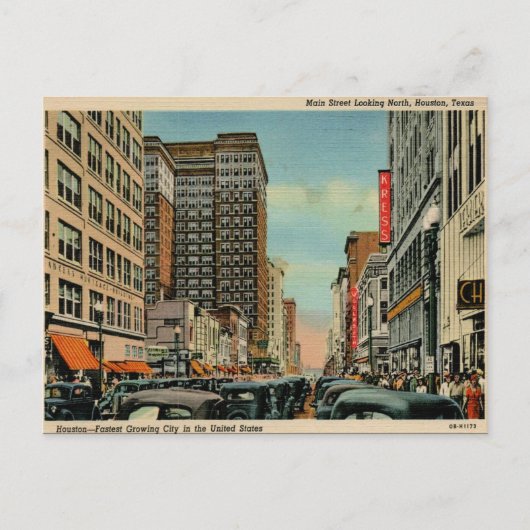 旧葉書 – ヒューストン，テキサス州 ポストカード (正面)