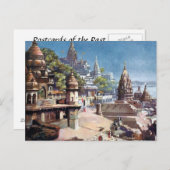 旧葉書 – ベナレス(Varanasi)，インド ポストカード (正面/裏面)
