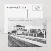 旧葉書 – ポンペイ鉄道駅 ポストカード (正面/裏面)