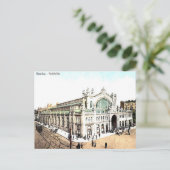 旧葉書 – マーケットホール、ワルシャワ、ポーランド ポストカード (スタンド正面)