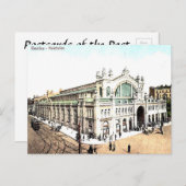 旧葉書 – マーケットホール、ワルシャワ、ポーランド ポストカード (正面/裏面)