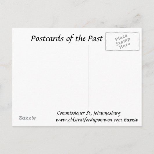 旧葉書 – ヨハネスブルグ通り人事官 ポストカード (裏面)