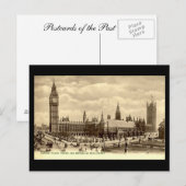 旧葉書、ロンドン国会議事堂 ポストカード (正面/裏面)