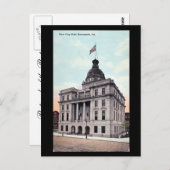 旧葉書、市役所、サバンナ、ジョージア ポストカード (正面/裏面)