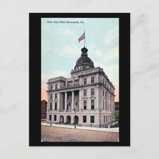 旧葉書、市役所、サバンナ、ジョージア ポストカード (正面)
