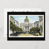 旧葉書、市役所、サバンナ、ジョージア ポストカード (正面/裏面)