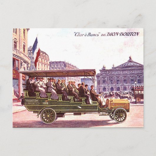 旧葉書 – Dion-Bouton Bus in Paris ポストカード (正面)