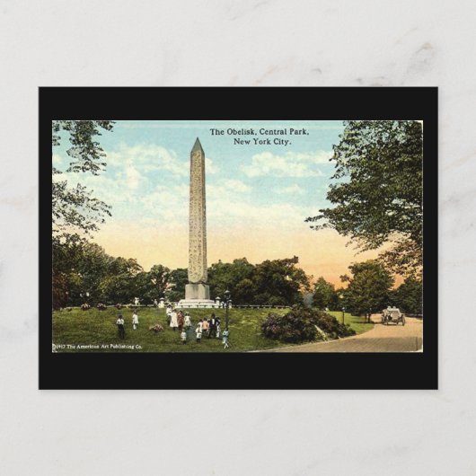 旧葉書 – Obelisk, Central Park, NYC, 1917 ポストカード (正面)