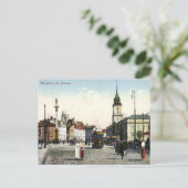 旧葉書 – Plac Zamkowy、ワルシャワ、ポーランド ポストカード (スタンド正面)