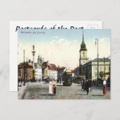 旧葉書 – Plac Zamkowy、ワルシャワ、ポーランド ポストカード (正面/裏面)
