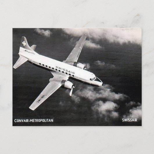 旧葉書 – Swissair Convair "Metropolitan" ポストカード (正面)