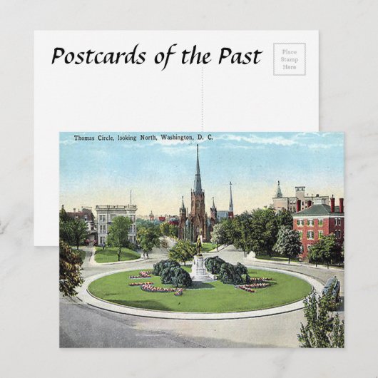 旧葉書 – Thomas Circle, Washington, DC ポストカード (正面/裏面)