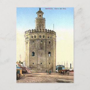 旧葉書 – Torre del Oro,セビリア,スペイン ポストカード