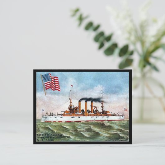 旧葉書 – US戦艦「ジョージア」 ポストカード (スタンド正面)