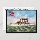 旧葉書 – US戦艦「ジョージア」 ポストカード (正面/裏面)