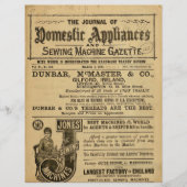 旧裁縫マシンカタログページスクラップブック紙 (正面)