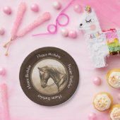 旧西クォーターホースセピアブラウン ペーパープレート (パーティー)