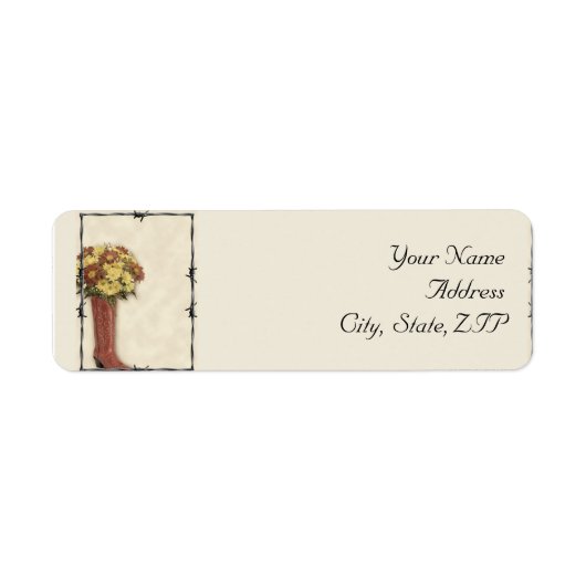 旧西ブーツ花束ソフトと色あせた3 ラベル (正面)