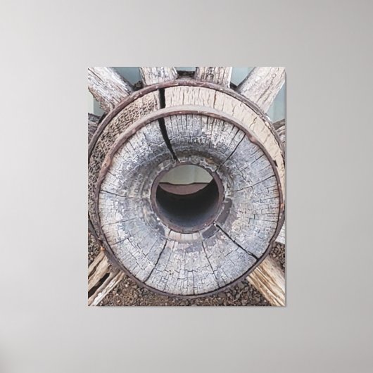 旧西ワゴン素朴ホイール キャンバスプリント (正面)