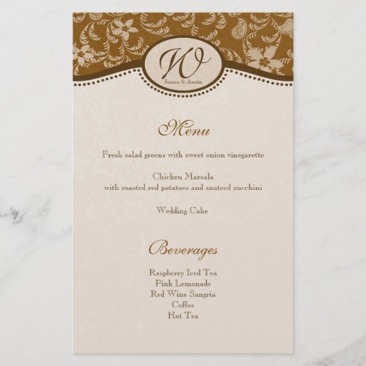 旧西ヴィンテージスタイルメニュー (正面)