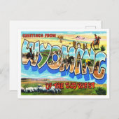 旧西旅行のワイオミングからの挨拶 ポストカード (正面/裏面)