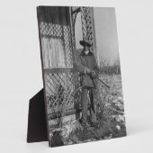 旧西部時代のカウボーイ牧場主またはカナダの無法者 フォトプラーク (側面)