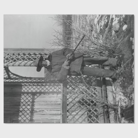 旧西部時代のカウボーイ牧場主またはカナダの無法者 ラッピングペーパー (フラット)