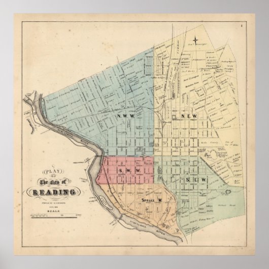 旧読PAの地図(1877) ポスター (正面)
