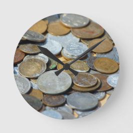 旧貨幣1299古銭銅銀金属青銅 ラウンド壁時計