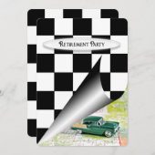 旧車との退職パーティー 招待状 (正面/裏面)