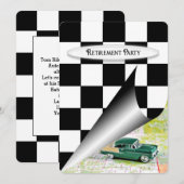 旧車による退職パーティー 招待状 (正面/裏面)