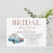旧車ピンク赤面フローラブライダルシャワードライブ 招待状 (スタンド正面)