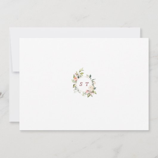 旧車ピンク赤面フローラブライダルシャワードライブ 招待状 (裏面)