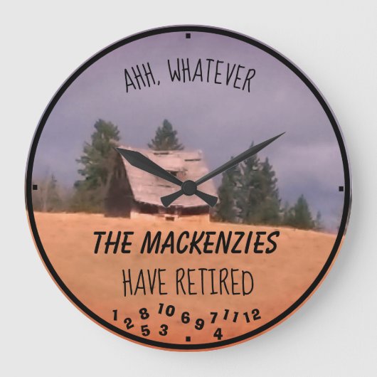 旧退職した居おもしろい名 ラージ壁時計 (正面)